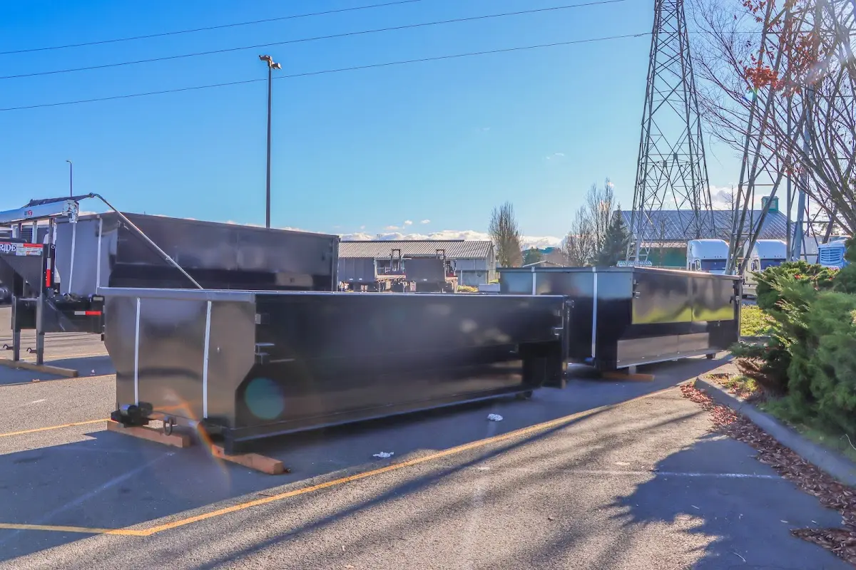 Roll-off dumpster ready for waste disposal at job site for Residential Dumpster Rental in Leander
